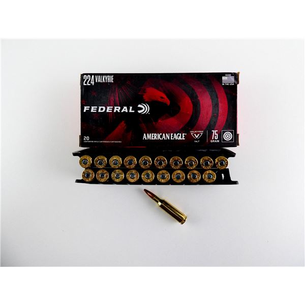 FEDERAL AMERICAN EAGLE .224 VALKYRIE AMMO LOT