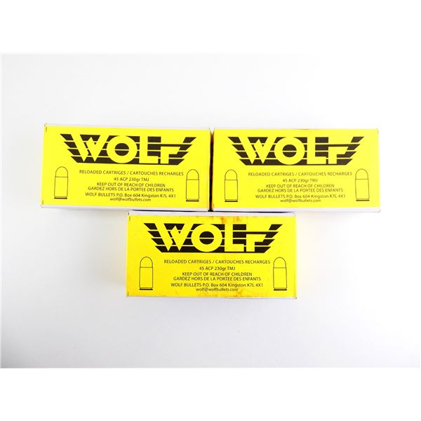 WOLF FACTORY RELOADED .45 ACP AMMO LOT