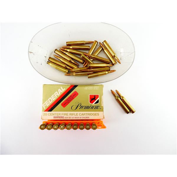 ASSORTED WINCHESTER / FEDERAL .25-06 REM AMMO AND NON-PRIMED BRASS CASES LOT