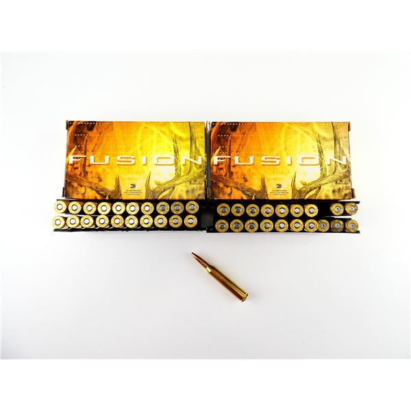 FEDERAL FUSION .25-06 REM AMMO AND NON-PRIMED BRASS CASES LOT