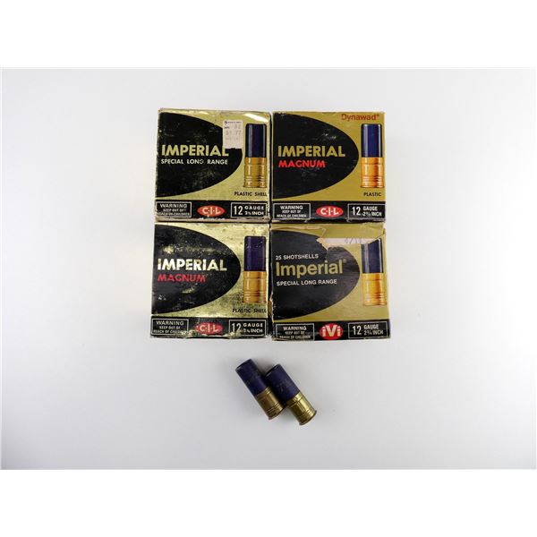 ASSORTED IMPERIAL 12 GAUGE 2 3/4" SHOT SHELL AMMO LOT