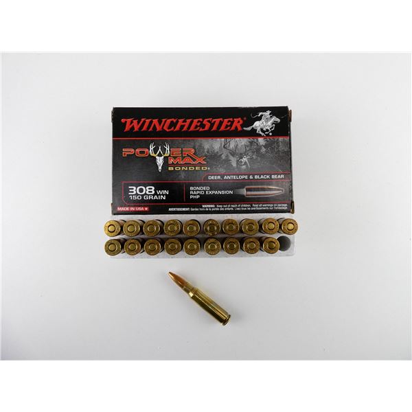 WINCHESTER POWER MAX BONDED .308 WIN AMMO LOT