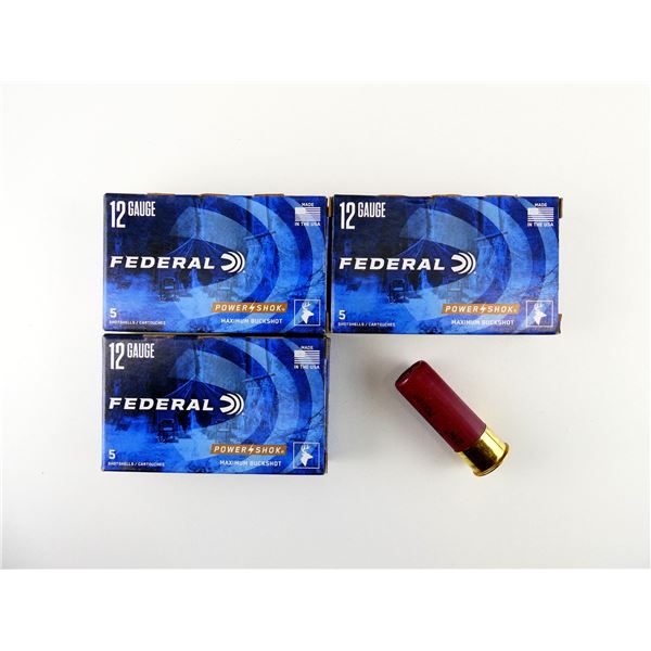 FEDERAL POWER/SHOK 12 GAUGE 2 3/4" SHOT SHELL AMMO LOT