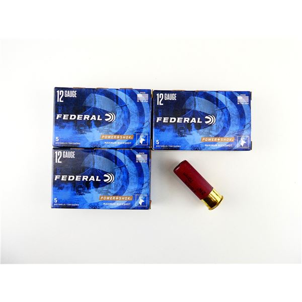 FEDERAL POWER/SHOK 12 GAUGE 2 3/4" SHOT SHELL AMMO LOT
