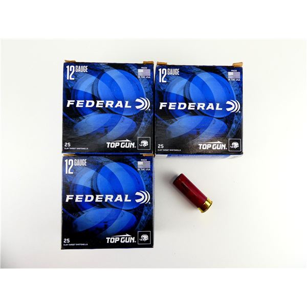 FEDERAL TOP GUN 12 GAUGE 2 3/4" SHOT SHELL AMMO LOT