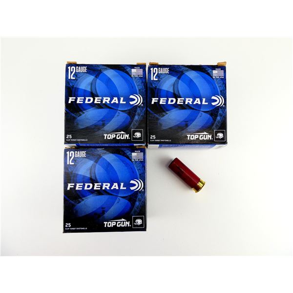 FEDERAL TOP GUN 12 GAUGE 2 3/4" SHOT SHELL AMMO LOT