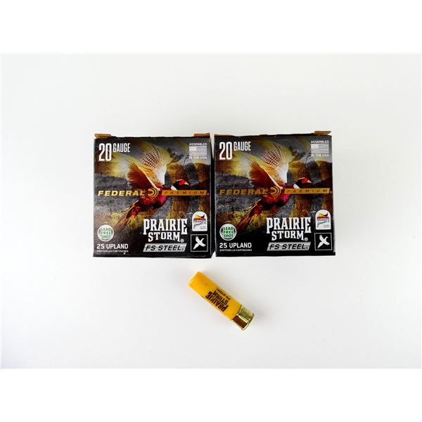FEDERAL PREMIUM PRAIRIE STORM FS STEEL 20 GAUGE 3" SHOT SHELL AMMO LOT