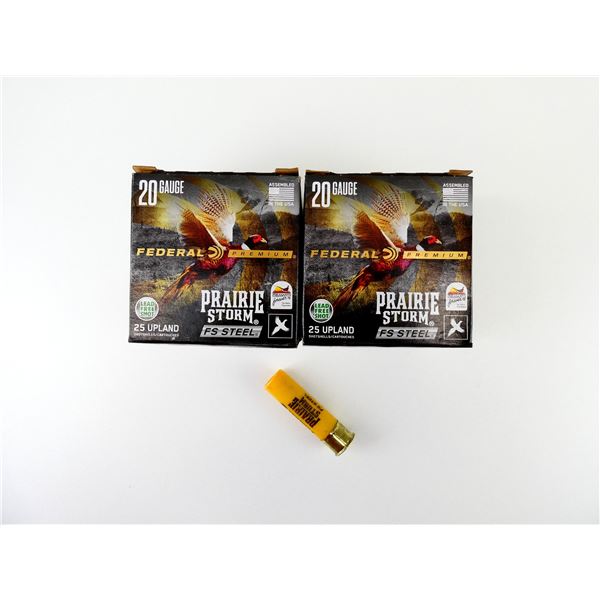 FEDERAL PREMIUM PRAIRIE STORM FS STEEL 20 GAUGE 3" SHOT SHELL AMMO LOT