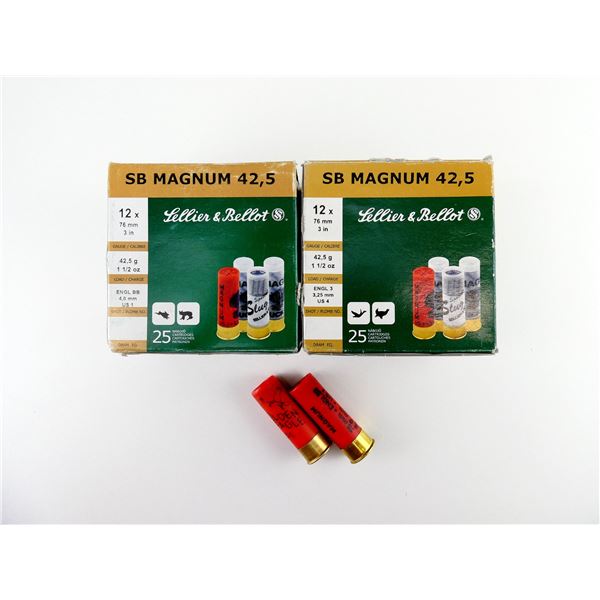 ASSORTED SELLIER & BELLOT 12 GAUGE 3" MAGNUM SHOT SHELL AMMO LOT