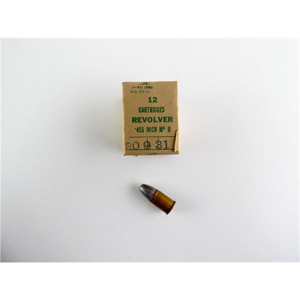 PRE WWII CANADIAN MILITARY REVOLVER .455 INCH MK II AMMO LOT