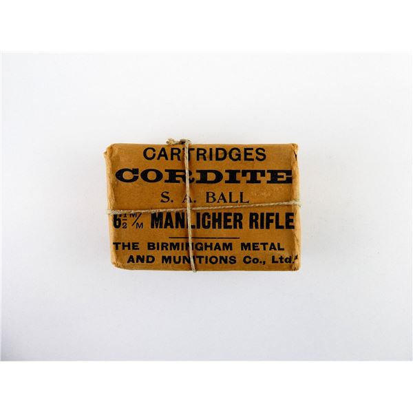 BRITISH MILITARY 6 1/2MM MANNLICHER RIFLE CORDITE AMMO LOT