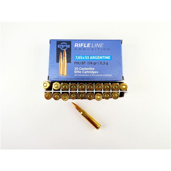 PPU RIFLE LINE 7.65X53 ARGENTINE AMMO LOT