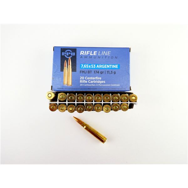 PPU RIFLE LINE 7.65X53 ARGENTINE AMMO LOT