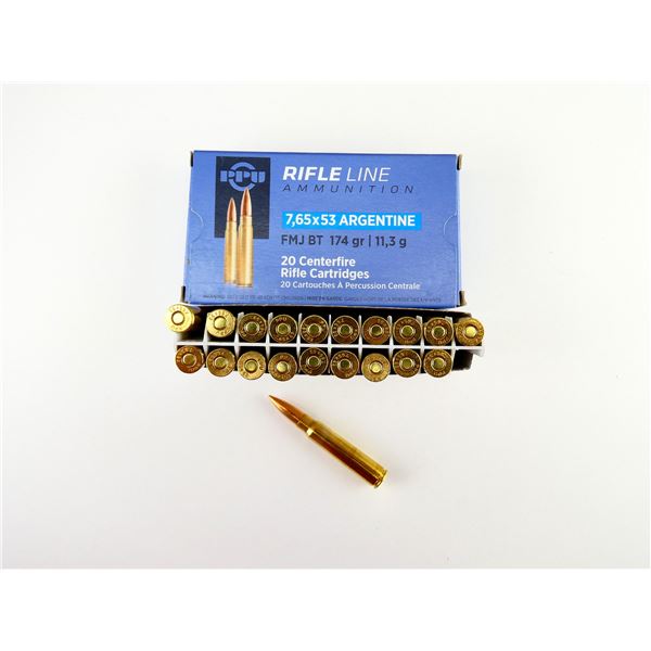 PPU RIFLE LINE 7.65X53 ARGENTINE AMMO LOT