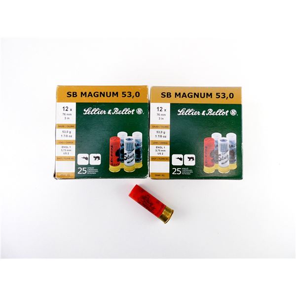 SELLIER & BELLOT 12 GAUGE 3" MAGNUM SHOT SHELL AMMO LOT