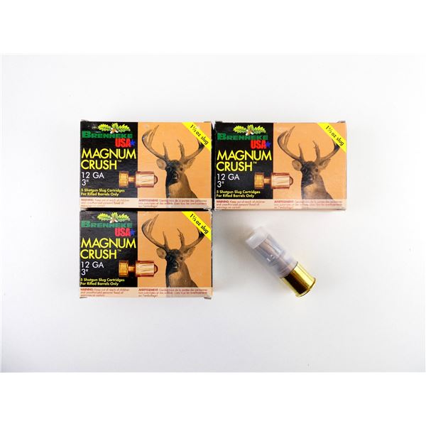 BRENNEKE MAGNUM CRUSH 12 GAUGE 3" SHOT SHELL AMMO LOT