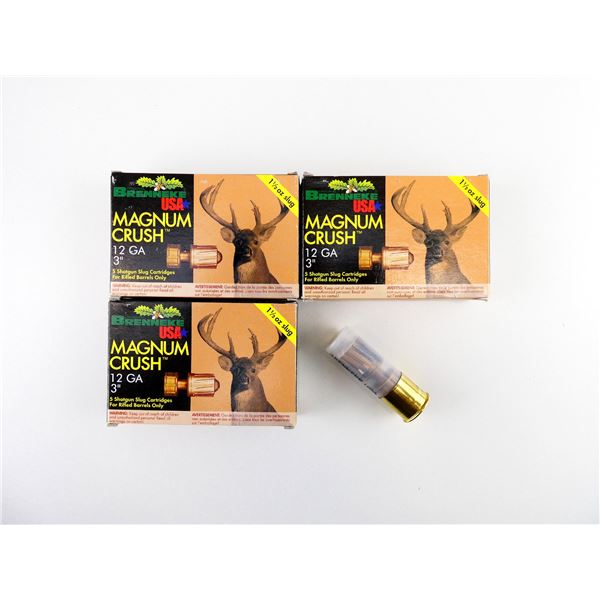 BRENNEKE MAGNUM CRUSH 12 GAUGE 3" SHOT SHELL AMMO LOT