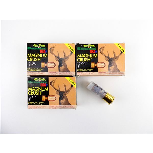 BRENNEKE MAGNUM CRUSH 12 GAUGE 3" SHOT SHELL AMMO LOT