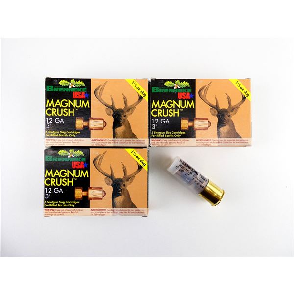 BRENNEKE MAGNUM CRUSH 12 GAUGE 3" SHOT SHELL AMMO LOT