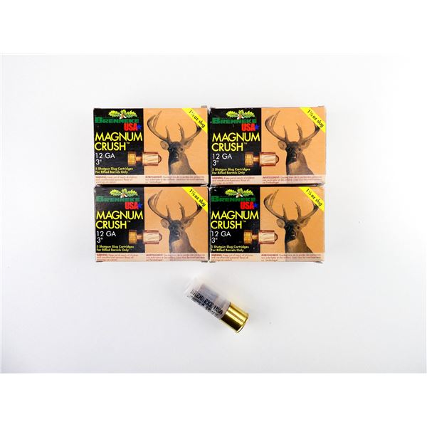 BRENNEKE MAGNUM CRUSH 12 GAUGE 3" SHOT SHELL AMMO LOT
