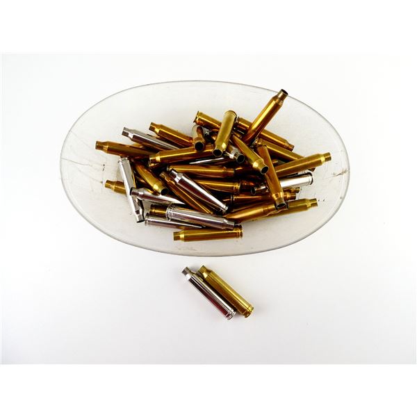 PRIMED ASSORTED .300 WIN MAG BRASS AND NICKEL CASES LOT