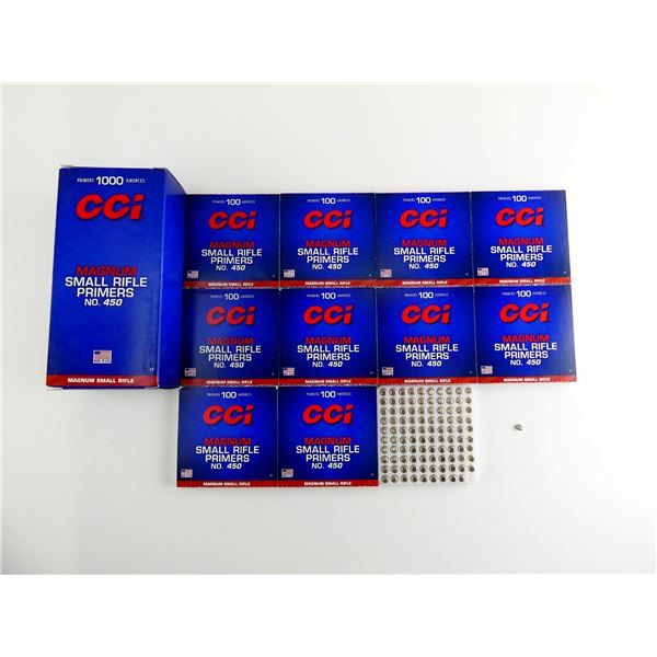 CCI NO. 450 MAGNUM SMALL RIFLE PRIMERS LOT