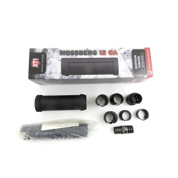 ASSORTED MOSSBERG 500 SHOTGUN FORENDS AND ADJUSTABLE CHOKE TUBE LOT