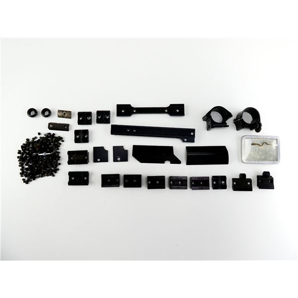 ASSORTED SCOPE RING / MOUNT PARTS / ETC. LOT