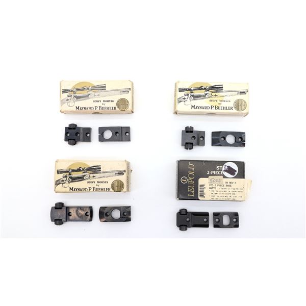 ASSORTED MAYNARD P. BUEHLER / LEUPOLD 2-PIECE SCOPE MOUNT BASES LOT