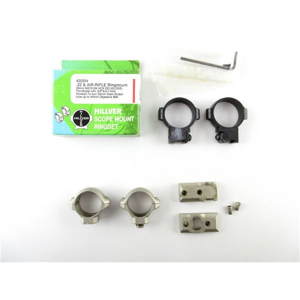HILLVER AND MILLET SCOPE MOUNT RINGS AND BASES LOT