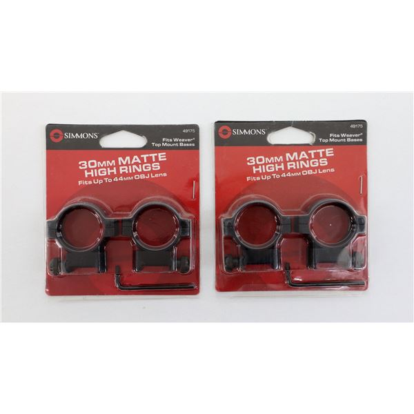 SIMMONS 30MM MATTE HIGH RINGS LOT
