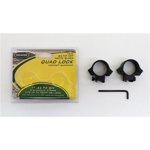 WEAVER 1" .22 TIP OFF QUAD LOCK RINGS