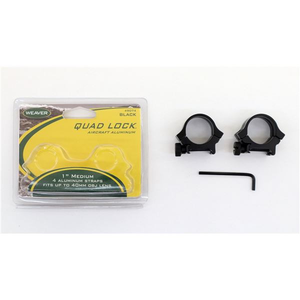 WEAVER 1" MEDIUM QUAD LOCK RINGS