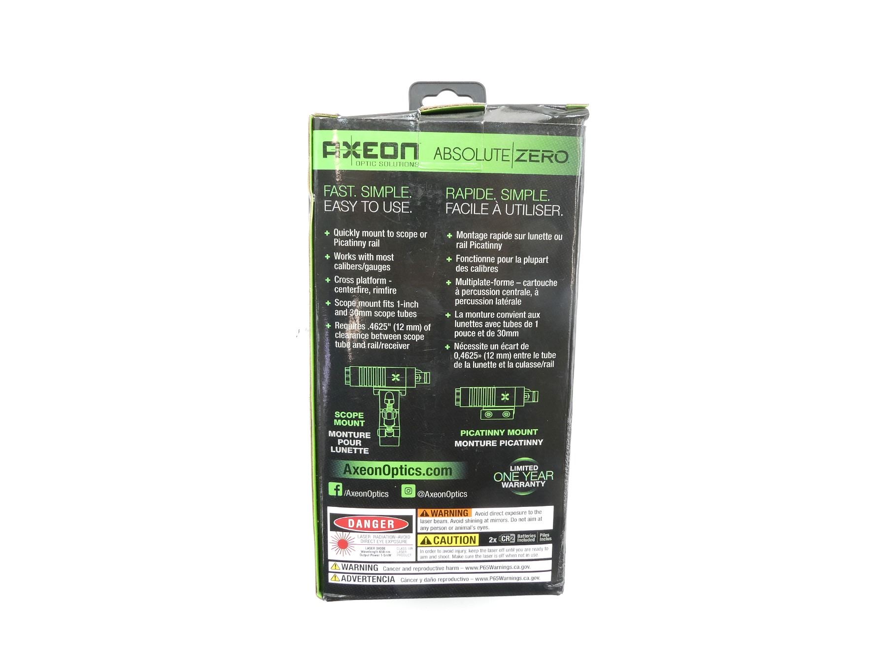 AXEON ABSOLUTE ZERO ONE SHOT SIGHT IN