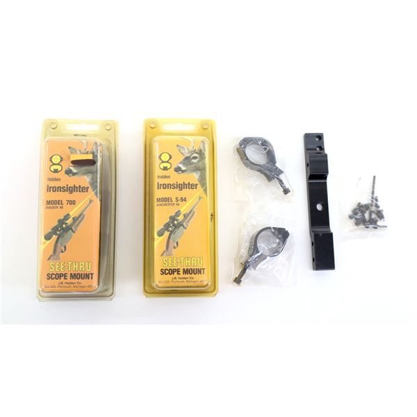 HOLDEN IRONSIGHTER SEE-THRU SCOPE MOUNT FOR MAUSER 98 AND WINCHESTER 94 LOT
