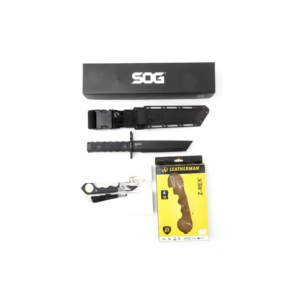 SOG TANTO KNIFE AND LEATHERMAN Z-REX MULTI-TOOL LOT