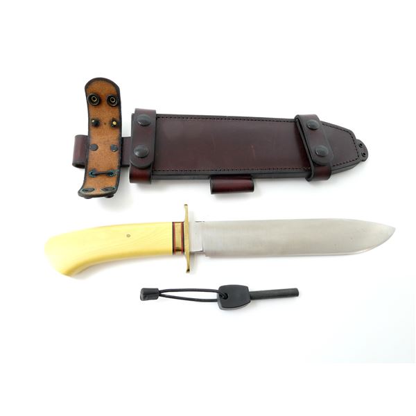 BARK RIVER BOWIE KNIFE AND FIRE STARTER LOT