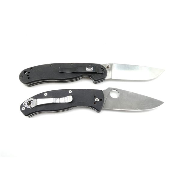 ASSORTED SPYDERCO AND ONTARIO KNIFE CO. FOLDING KNIFE LOT