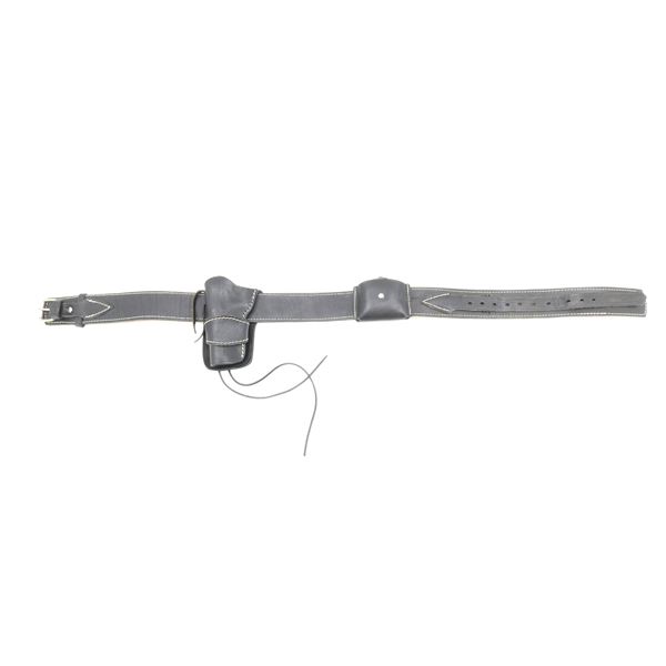 LEATHER BELT WITH HOLSTER & POUCH