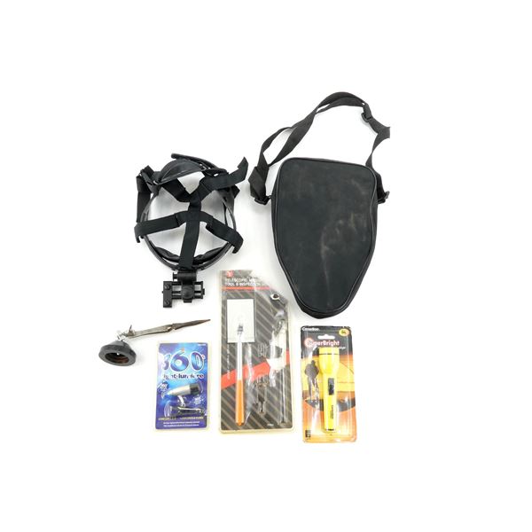 ASSORTED FLASHLIGHT, HEADLAMP ACCESSORIES, 360 LIGHT, ETC. LOT