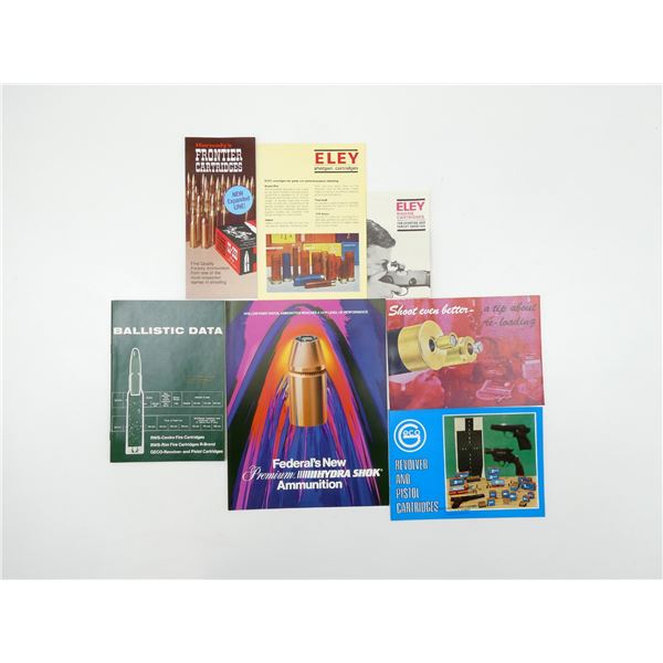 ASSORTED CARTRIDGE AND AMMUNITION BROCHURES LOT