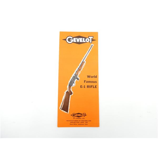 "GEVELOT WORLD FAMOUS E-1 RIFLE" BROCHURE
