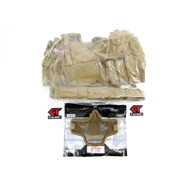C-TAC RIFLEMAN'S VEST & VALKEN MASK LOT