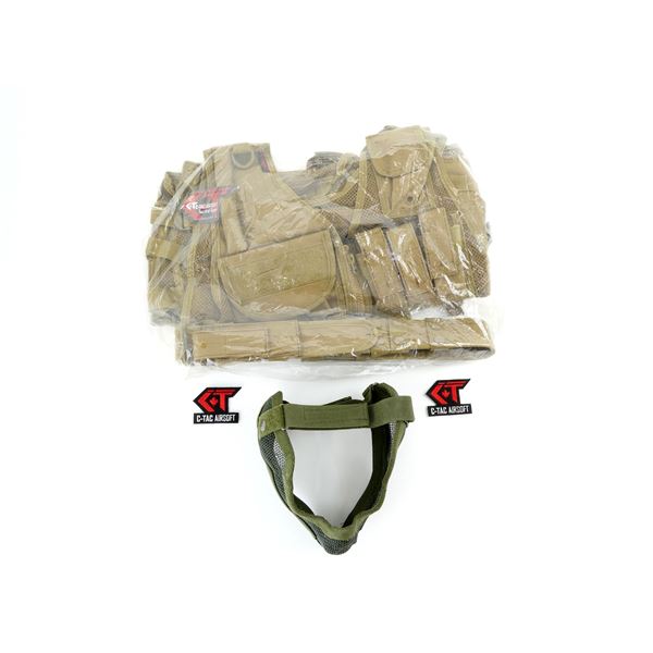 C-TAC RIFLEMAN'S VEST & UNKNOWN MASK LOT