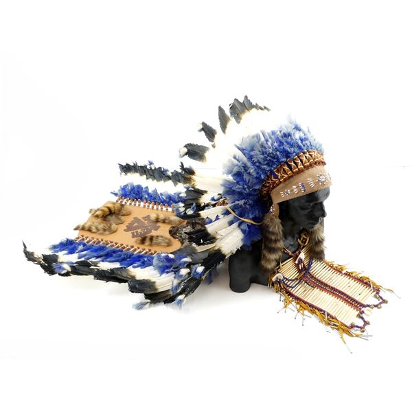 CEREMONIAL HEADDRESS AND CHEST ARMOUR LOT