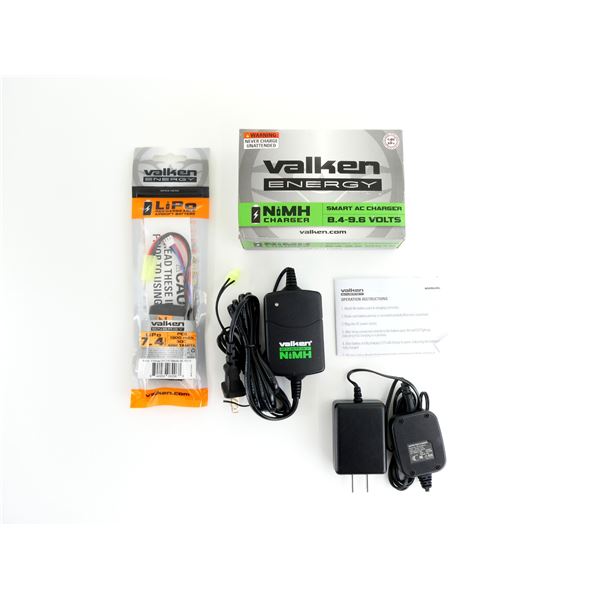** PICK UP ONLY ** VALKEN LIPO 7.4V AIRSOFT BATTERY AND ASSORTED CHARGERS LOT