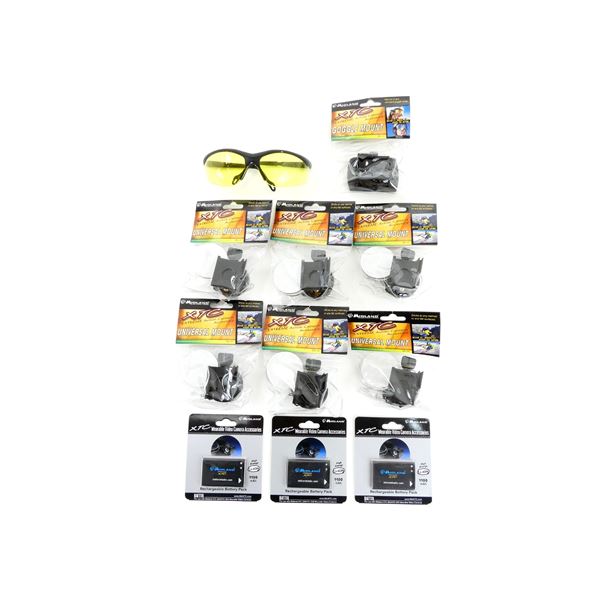 ** PICK UP ONLY ** XTC EXTREME CAMERA UNIVERSAL MOUNTS, BATTERY AND ETC. LOT