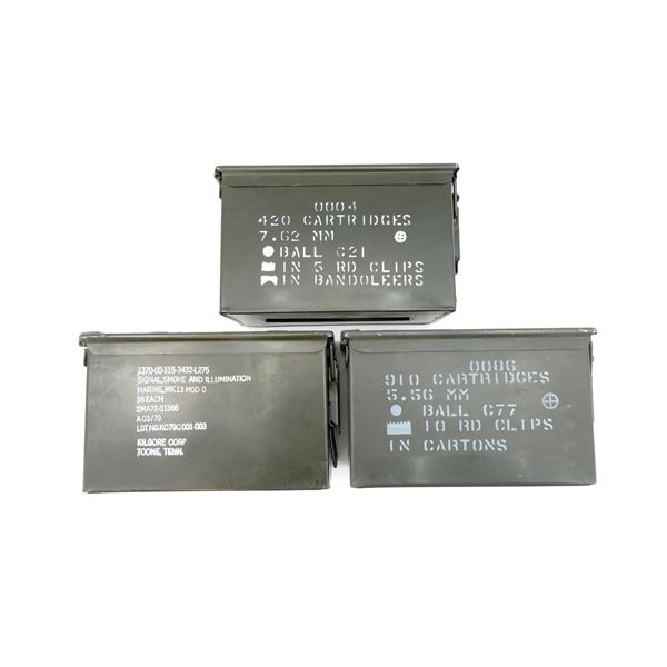 ASSORTED METAL AMMO TIN LOT