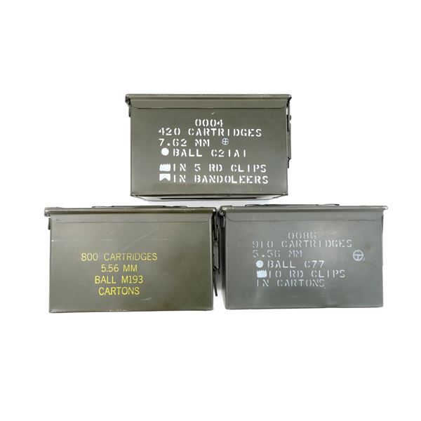 ASSORTED METAL AMMO TIN LOT