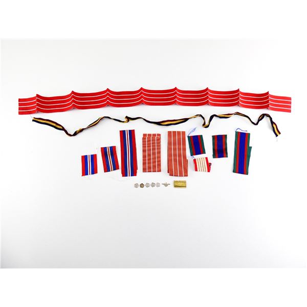 ASSORTED WWII / MODERN CANADIAN MILITARY RIBBONS, ETC. LOT
